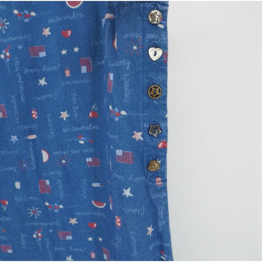 Vintage Koret Denim Maxi Sleeveless Dress Americana 4th Of July Medium